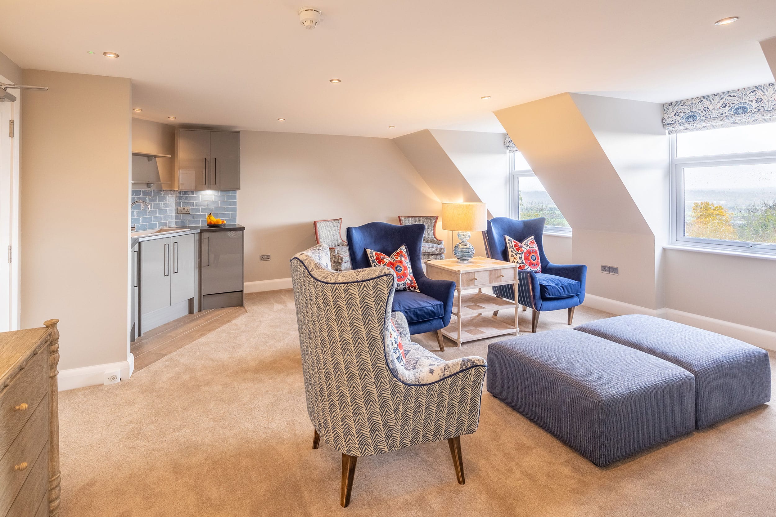 Reception room in one of the new William Fitch Suites